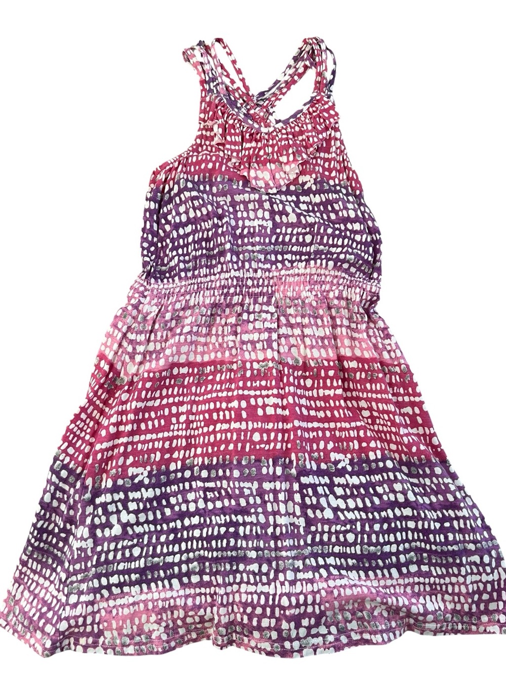 Epic Threads Girls Pink & Purple Printed Sundress Size S